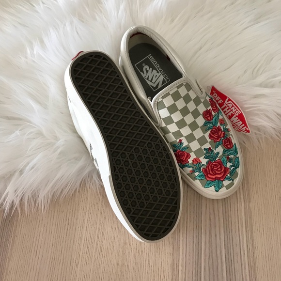 New vans slip on checked rose embroidery - Picture 4 of 6